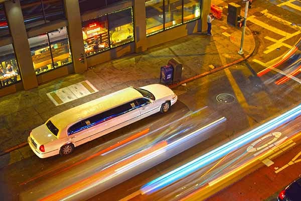 Party Bus Rental Batavia at night